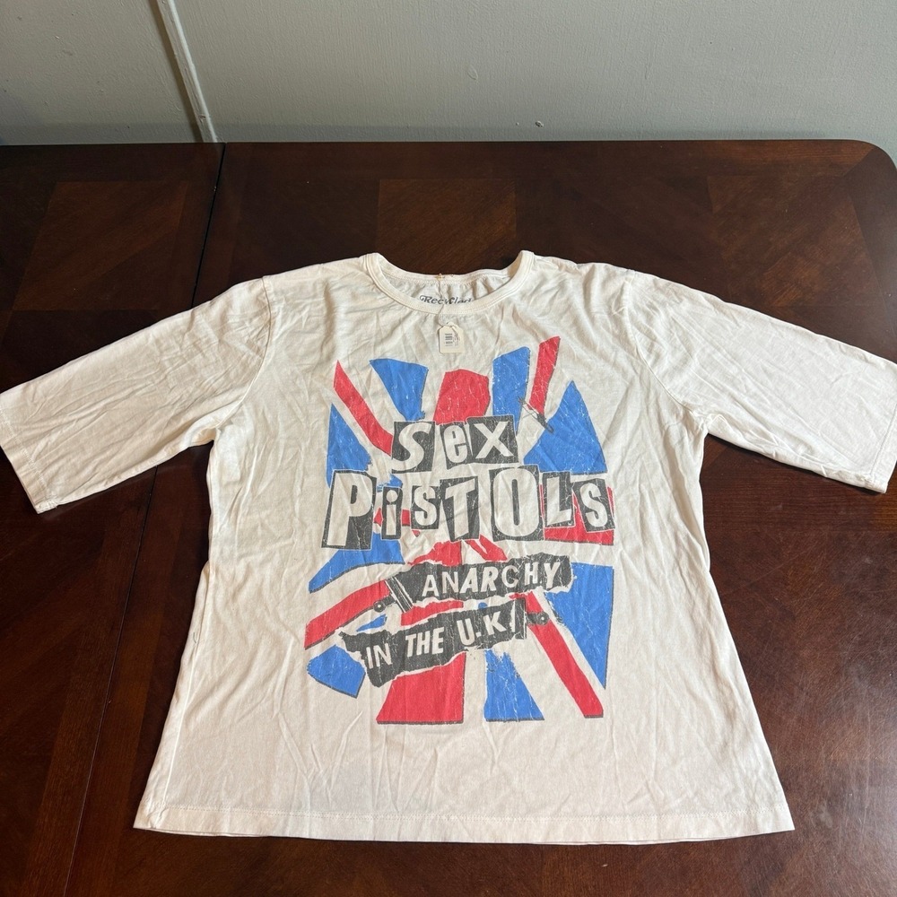 Recycled Karma Sex Pistols Anarchy in the UK Graphic Tee Cream Medium